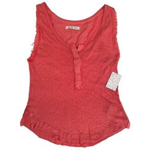 Free People We The Free Vacay Linen Tank Top Pixie Lightweight Small NWT